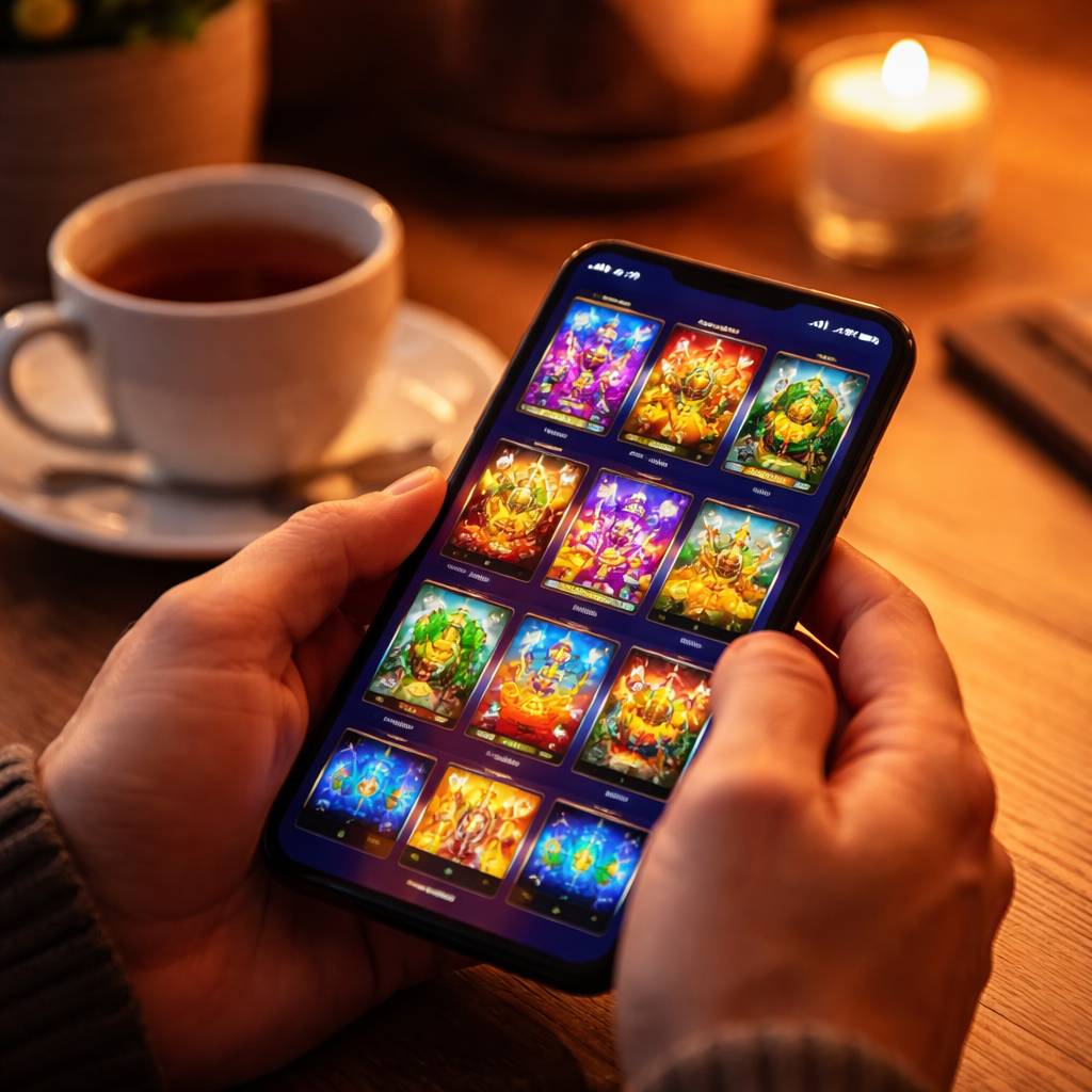 Player reviewing 520BD slot lobby on mobile
